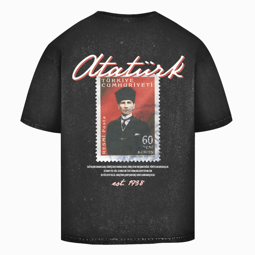 Oversize Washed T-Shirt Atatürk